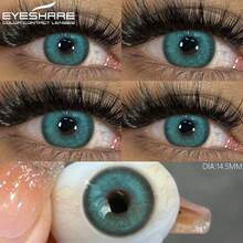 1 paio di lenti a contatto verdi di colore naturale morbide, lenti cosmetiche colorate per la bellezza degli occhi, makeup 14,5 mm, uso annuale