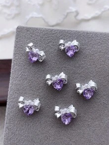 10/20 件 3D 精致银色星球蝴蝶结心形指甲饰春夏闪亮紫色水钻美甲装饰合金星月蝴蝶熊 DIY 美甲宝石适用于亚克力压模指甲手机壳鞋子衣服包包美甲用品指甲饰 - 彩色 - 查看 21