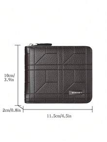 SHABILI 韩版时尚男士短款钱包经典流行横款大容量多卡位商务钱包男士钱包迷你钱包零钱包男式钱包真皮小钱包 - 咖啡 - 查看 2