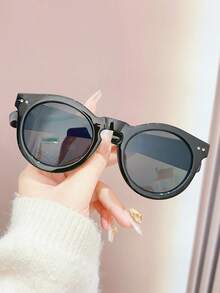 1 副男女通用圆形复古 Y2K 复古街头风格运动拼色时尚眼镜，适合度假