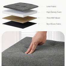 Local Delivery-Sweetcrispy 43in Foldable Storage Ottoman, Storage Chest For Bedroom End Of Bed, Large Ottoman Bench Foot Rest Stool With Padded Seat For Entryway Living Room, - 15"D x 30"W x 15"H - View 4