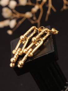 1pc 18K Gold Stainless Steel U-Shaped Horseshoe Ring Accessories For Women, Hip-Hop Style, Suitable For Daily Wear, Gift For Girlfriend, Friend