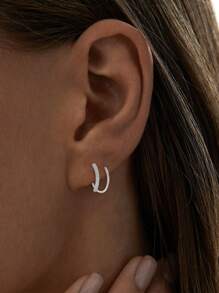 1 pièce 925 bague en argent sterling double anneau pour piercing de nez, boucles d'oreilles minuscules en anneau pour femmes, anneau de piercing de nez pour femmes, bijoux de piercing de nez