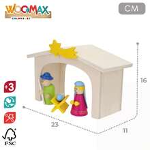 Woomax Wooden Nativity Scene For Children With 11 Christmas Figures, A Manger With A Star, The Three Wise Men, Animals, And A Tree. Educational FSC Toy With, Soft-Touch Pieces. Ideal For Decorating And Playing With Christmas Toys For Ages 3 And Up. ✅ Delivery Within 24/48 Hours To Mainland Spain. - Black - View 4
