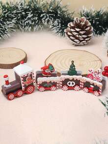 1 szt. Wielokolorowa świąteczna ozdoba w kształcie pociągu/prezent świąteczny/noworoczna ozdoba na biurko do domu w kształcie pociągu z kreskówek