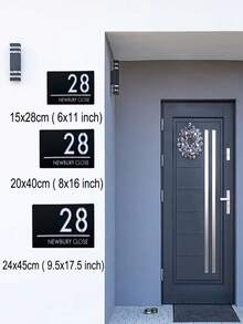 Customized Dual-Layer Laser Carved Physical Strength 3D Crafted Address Plaque, Suitable For Home And Office, Easy Installation, Perfect Decoration For Home Entrance - Black - View 7