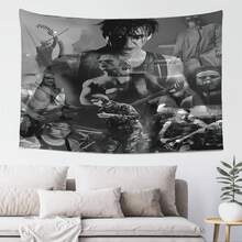 Tapiz de RAMMSTEIN, telón de fondo de pared, arte de pared, tapiz decorativo para el hogar adecuado para sala de estar, dormitorio, regalo de cumpleaños - Negro - Ver 1