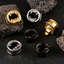 2PCS Hot 316 Stainless Steel Halloween Monster Tongue Ear Tunnels Ear Gauges Tunnels Plugs Stretcher Expander Piercing Body Jewelry Women