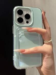 Minimalist Wallet Card Case Cardholder Phone Case 2-In-1 Candy Color Card Slot Phone Case, Suitable Compatible With Iphone 17 Pro/17 Pro Max/17 Air/17/16/15/14/13/12/11 Pro Max/16 Plus, Shock-Proof Transparent Soft Shell Spring Gift - Mint Green - View 3