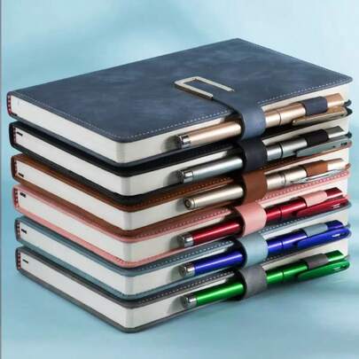 1pc Classic Style PU Leather Notebook With Personalized Soft Cover And Bookmark - Suitable For Business Meetings And College Life, High-End Holiday Gift, 100 Sheets/200 Pages, School Supplies,Back To School