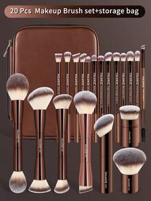 MAANGE 7 pezzi/13 pezzi/20 pezzi Set di pennelli trucco professionali in alluminio con custodia porta cosmetici. Include: pennello per fondotinta, pennello per fard, pennello per cipria libera, pennello per ombretto, pennello per illuminante, pennello per ombra del naso, pennello per contouring, pennello per sopracciglia, pennello per labbra, pennello per ciglie. Set di pennelli trucco da viaggio, set di pennelli, kit di pennelli trucco, set di pennelli make up, set di make up completo, set di pennelli trucco, kit di trucco completo, set di pennelli, set di pennelli trucco, set regalo di trucco, set