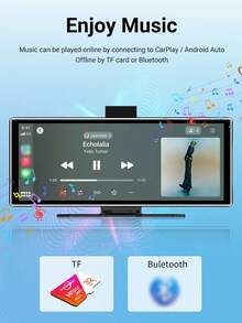 XUDA 2025 NEW 11.26 Inch 4K DVR Wireless Carplay And Android Auto Portable Dash Cam IPS Touch Screen Bluetooth Audio Dual Lens Recorder