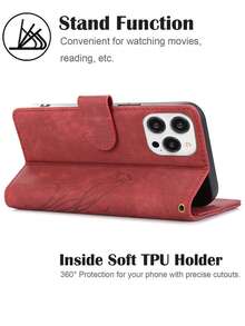 PU皮革基础款防摔手机壳，带信用卡槽，翻盖钱包式手机壳