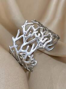 1 Piece Of Vintage Punk Style Open Cuff Bracelet With Irregular Coral Geometry Design, Adjustable Wrist Jewelry, Suitable For Daily And Party Occasions, Valentine's Day Gift