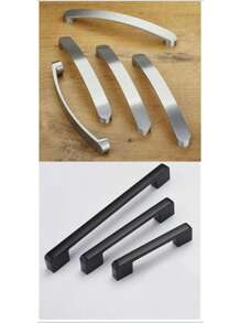 Aluminum Alloy Matt Black Handle Cabinet Door Handles And Pulls Cupboard Wardrobe Kitchen Drawer Knobs