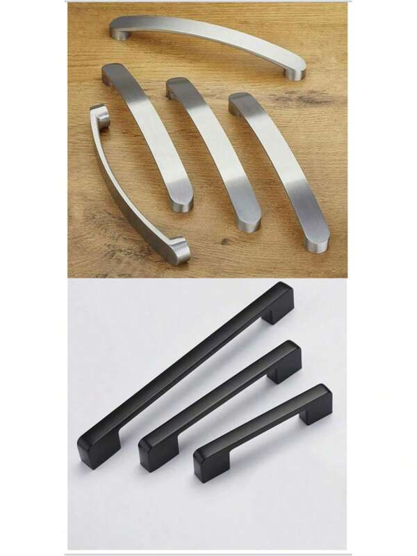 Asas y tiradores de gabinete de aleación de aluminio mate negro para puertas de armarios, gabinetes, cajones de cocina
