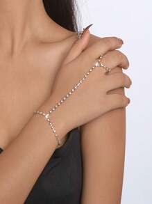 1 pièce Bracelet de doigt chaîne de griffe géométrique, élégant polyvalent sexy pour fête, plage, port quotidien, cadeau de vacances (fait main avec une tolérance de 1-3 cm)