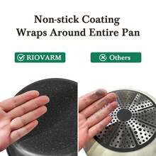 RIOVARM Induction Pots And Pans Set With Lids Non Stick Cookware Set With Detachable Handles Granite Coated Pot & Pan Sets With Removable Handles Stackable Kitchen Cookware Camping Pan Set - Black - View 3