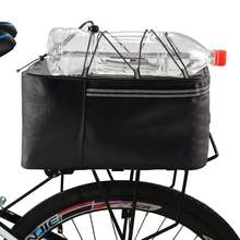 Bicycle Rack Bag, Bicycle Rack Bag With Rain Cover - 12L Waterproof Reflective Bicycle Saddle Bag For Commuting Outdoor Cycling - 黑色 - 查看 4