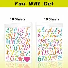 Bộ 20 tờ nhãn dán chữ viết tay bằng nhựa vinyl, nhãn dán số bảng chữ cái tự dính 1 inch, nhãn dán số chữ cái nhỏ tự làm để làm sổ lưu niệm, bình nước, lọ, gia vị, đồ thủ công, hộp thư, đồ dùng học tập, trở lại trường - Nhiều màu - Xem 8