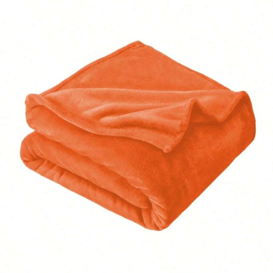 Kit 2 Plain Blankets For Couples In Microfiber 1.80 X 2.00 - Beauty & Comfort - KIT 2 ORANGE - View 1