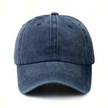 1pc Fashion Solid Color Washed Vintage Thick Baseball Cap - A - View 13