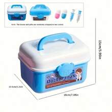 Set de 42 piezas de juguete de doctor, Estetoscopio de enfermera, Juguete de casa de muñecas dental (color aleatorio), Juego educativo de rompecabezas de doctor, Juego de doctor para niños que incluye caja de herramientas médica, casa, enfermera, inyector y estetoscopio