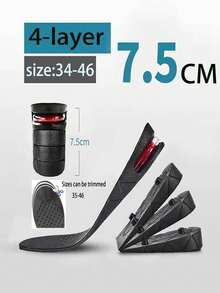 1 Pair Unisex Height Increasing Insoles, Shock Absorbing Invisible Air Cushion Insoles, Multi-Layer Removable Height Increasing Pads - Air Cushion Heightening Full Pad - View 4
