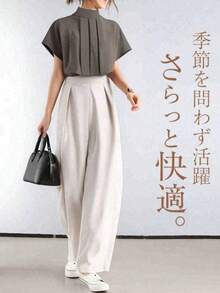 A Popular Item. Ladies Suit. Two-Piece With T-Shirt And Pants. Casual Suit. Elegant For Commuting. Fashionable. - Mixed Colors - View 2