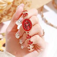 Women's Elegant Oval Shell Quartz Bracelet Watch, A Surprise Gift For Mom, Luxury Present For Her