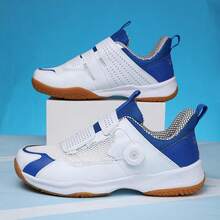 TACHUAN 1 Par de Tênis Esportivos Profissionais de Badminton, Antiderrapante, Respirável, Durável, Cadarço Frontal Feminino com Sola de Borracha - Azul e Branco - Visão 6