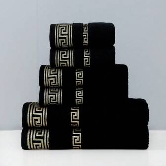 1/2 luxe klassieke dunne handdoeken met visgraatmotief, gouden zijden borduurwerk, zachte, snel drogende handdoeken voor koppels, decoratieve handdoeken voor thuis, handdoeken voor buiten, dagelijkse hotelgeschenken, hoogwaardige absorberende, snel drogende haarhanddoek, gezichtshanddoek (1 stuk) of 70*140 cm wikkelhanddoek, badhanddoek (1 stuk). Terug naar school voor schoonheidssalon, badkamer.