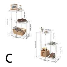 1 Set Estantería acrilica de 5 niveles extra grande y duradera, estante de exhibición minimalista moderno redondo/cuadrado, multicolor, adecuado para dormitorio, baño, sala de estar, uso en todas las estaciones