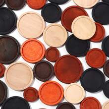 10pcs/Pack Vintage Wooden Round Cabochon Tray, 12/20/25/30mm Jewelry Making Base, Desktop Decor, DIY Craft Supplies - Wooden Base - View 7