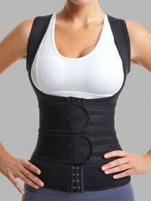 1 szt. Damski sportowy pas modelujący ciało pocenie regulowany pas w talii zapinany na guziki odzież modelująca ciało obcisły pas gorset pałacowy pas brzuszny modelujący ciało