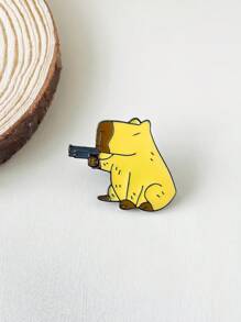Cartoon Animal Enamel Brooch Pin Inlaid Crystal Lapel Backpack Badge Accessories Jewelry Gift Men Women Pet Lovers
