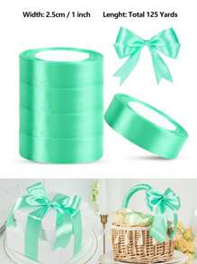 125 Yards/1 Inch Single-Sided 31-Color Solid Color Satin Ribbon Set, 125 Yards/1 Inch Wide Per Roll, Various Ribbons Suitable For Gift Wrapping, Christmas, Weddings, Parties, Flower Decorations