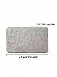 1pc Coral Velvet Stone Embossed Floor Mat, Non-Slip Door Mat, Solid Color Simple Bathroom Absorbent Foot Pad, Thickened Sponge Floor Mat