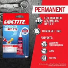 Loctite Threadlocker Red 271 - Permanent Thread Lock Glue For Nuts, Bolts, &Amp; Fasteners, High Strength Screw Glue To Prevent Loosening &Amp; Corrosion - 6 Ml, 1 Pack - 1 Pack - View 4