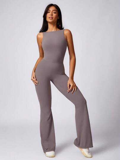 MASKERT Women's Yoga Jumpsuit, Sleeveless Sports Jumpsuit, Quick-Dry High Stretch Jumpsuit