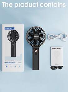 Tragbarer Handventilator, 4000mAh Akku betriebener Ventilator mit LED-Anzeige, 2 in 1 Handventilator/Tischventilator, 90° Klappbarer Tischventilator mit Standfuß, Fächer-Ventilator als Make-up Ventilator für Frauen
