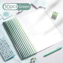 10 piezas de archivo transparente, carpeta A4 con varilla de tracción gruesa, bolsa de almacenamiento de papel de prueba, clip organizador de carpetas de oficina, suministros de oficina - Verde - Ver 12