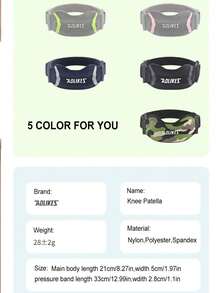 AOLIKES 1pc Knee Braces, Patella Knee Support Strap, Adjustable Patellar Tendon Stabilizer Band, Basketball, Running, Hiking, Volleyball, Tennis Gym Accessories Knee Support - Multicolor - View 3