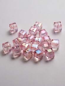 50 piezas de cuentas cúbicas de 8mm de colores para hacer joyas, pulseras con cuentas, collares, decoraciones - Multicolor - Ver 4