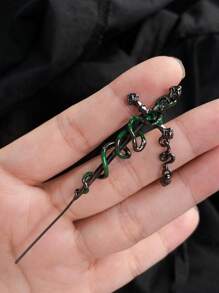 1pc Women's Unique Creative Snake Enameled Earrings, Rhinestone Cross Earrings, Snake Wrapped Sword Earring Decor, Y2K Style