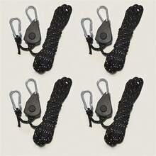 4/8pcs High Visibility Reflective Camping Tent Ropes With Adjustable Pulleys - Durable Polyester Weatherproof Tent Tie Downs For Outdoor Adventures, Hiking, Backpacking & Camping Accessories, Hiking Equipment, Secure Fastening, Reinforced Stitching, Tiedown Straps, Adventure Seekers - Multicolor - View 3