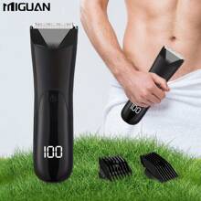 Recortadora corporal para hombres, afeitadora eléctrica, recortadora eléctrica de ingle y pelo, afeitadora de cuchilla de cerámica para higiene masculina, recortadora de belleza corporal total con capacidad de batería de 500mAh
