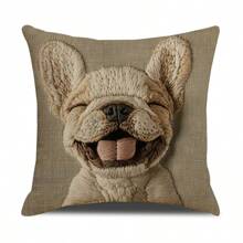 Vintage Elephant & Dog Print Pillowcase, Boho Style Cushion Cover For Home, Living Room, Sofa Decor