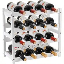 Wine Rack Freestanding , R Wood Wine Bottle Storage Shelf, Cabinet Wine Bottle Holder Display Stand For Pantry, Floor, Basement, Bar - Putih - View 1