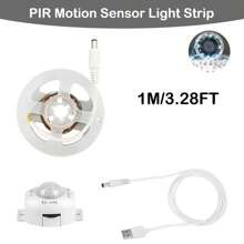 Striscia luminosa LED 2835 con sensore di movimento, interruttore automatico, bianco caldo flessibile, alimentata tramite USB, adatta per scale, armadi, cucine, camere da letto e illuminazione nei corridoi